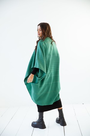 PETITE Wool Kimono Warm Jade from JULAHAS