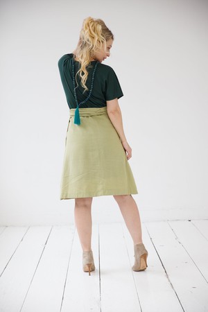 NEW! Cotton Hemp Wrap Skirt Olive from JULAHAS