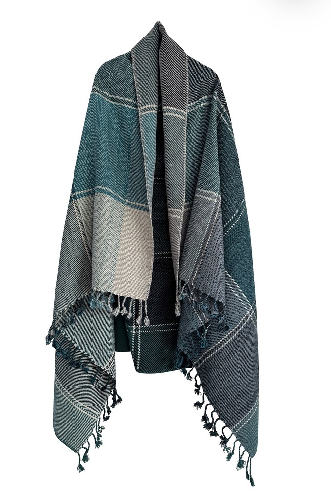 NEW! PLAID Wool Cape Tranquility from JULAHAS