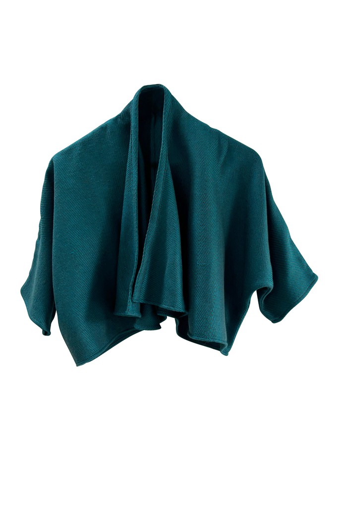 NEW! Wool Silk Waterfall Bolero Teal from JULAHAS