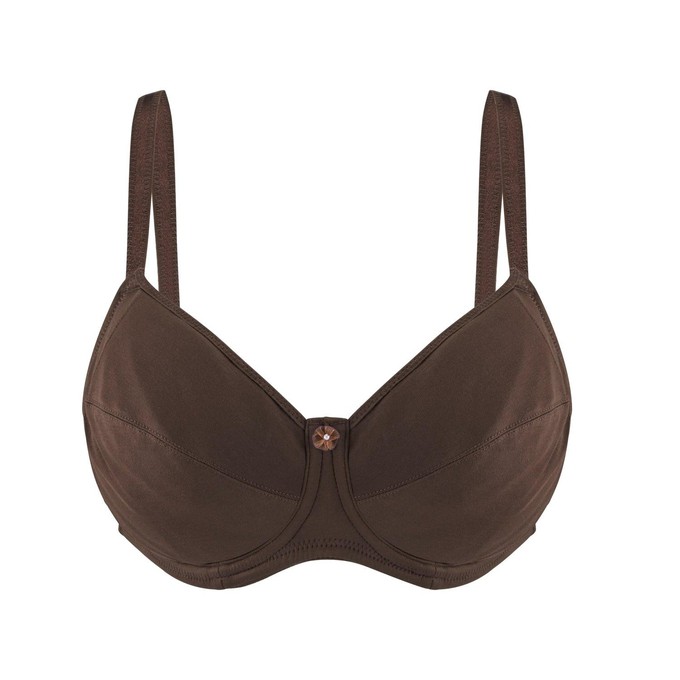 Cocoa-Underwired Silk & Organic Cotton Full Cup Bra with removable paddings from JulieMay Lingerie