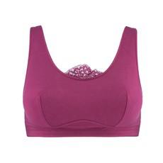 Fuchsia - Silk Back Support Full Coverage Wireless Organic Cotton Bra via JulieMay Lingerie