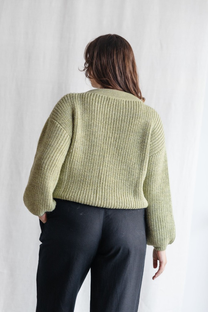 Baby Alpaca Knitted Cardigan Betana Light Green from Jyoti - Fair Works