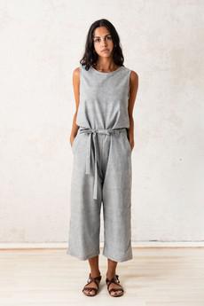 Organic Cotton Jumpsuit Jalina Light Grey via Jyoti - Fair Works