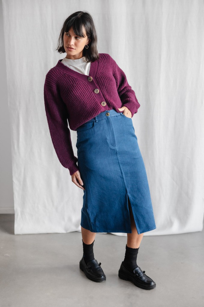 Organic cotton denim skirt Aleena Denim from Jyoti - Fair Works