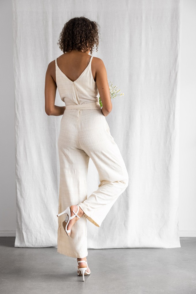 Peace-Silk Jumpsuit Parvani cream white from Jyoti - Fair Works