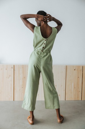 Organic Cotton Jumpsuit Jalina Lime Green from Jyoti - Fair Works