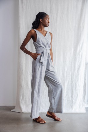 Organic Cotton Jumpsuit Parvani Light Grey from Jyoti - Fair Works