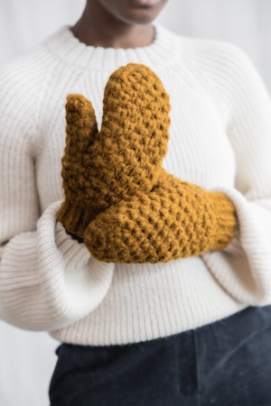 Baby Alpaca Mitten Gloves Cusco Caramel from Jyoti - Fair Works