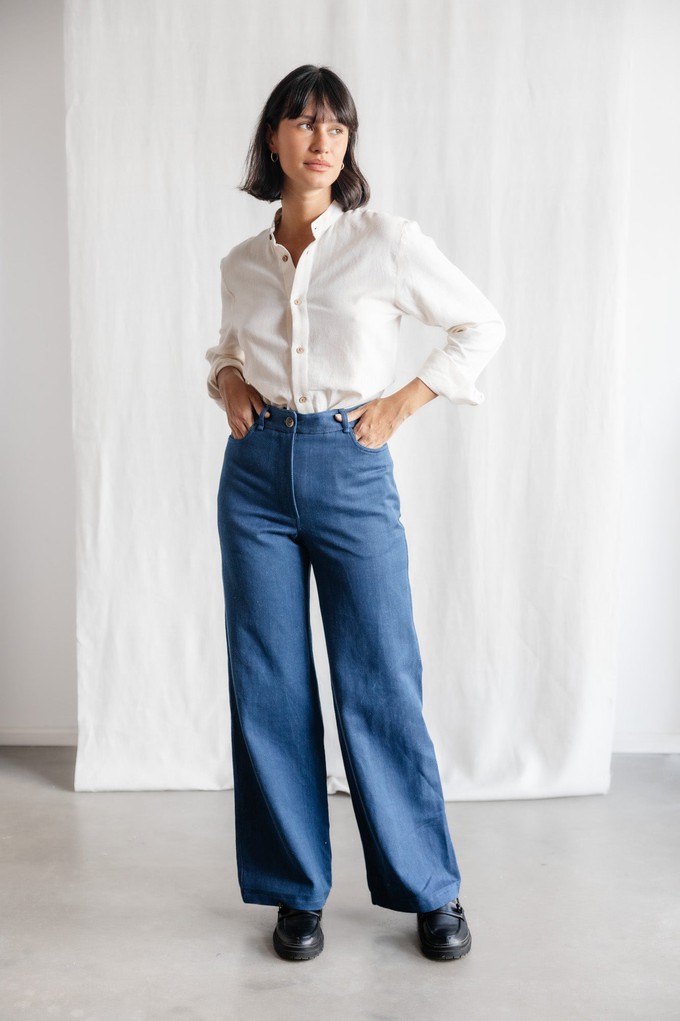 organic cotton denim pants Tushar Denim from Jyoti - Fair Works