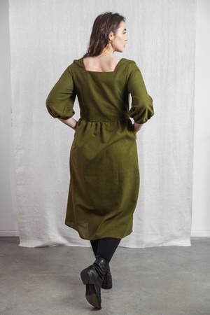 Cotton Dress Rachana Moss Green from Jyoti - Fair Works