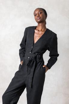 Organic Cotton Jumpsuit Keerthi Black via Jyoti - Fair Works