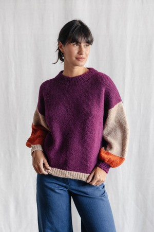 Baby Alpaca Knitted Sweater Lima Colorblock from Jyoti - Fair Works