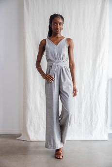 Organic Cotton Jumpsuit Parvani Light Grey via Jyoti - Fair Works