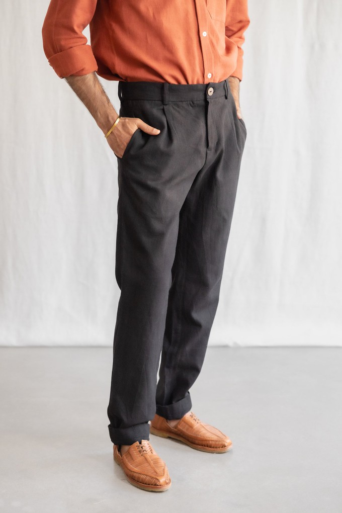 Organic cotton pants Harinder Black from Jyoti - Fair Works