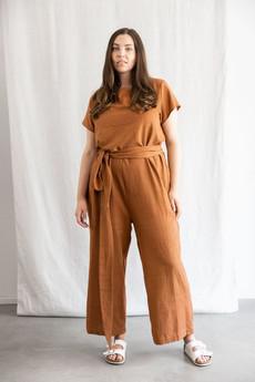 Cotton Jumpsuit Nirav Hazelnut via Jyoti - Fair Works