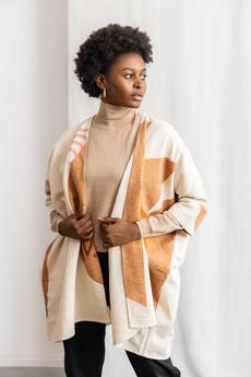 Organic Cotton Cardigan Kala Blockprint Savanna via Jyoti - Fair Works