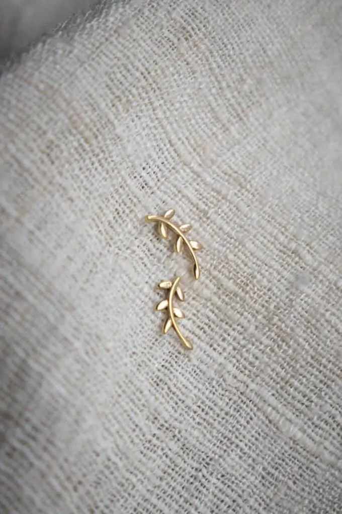 Daalee Brass Stud Earrings from Jyoti - Fair Works