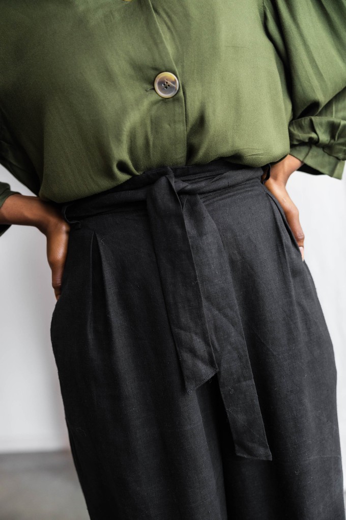 Hemp/Tencel Highwaist Pants Hamina Black from Jyoti - Fair Works