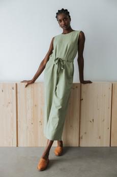 Organic Cotton Jumpsuit Jalina Lime Green via Jyoti - Fair Works