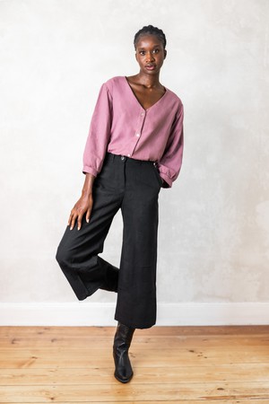 Organic Cotton Culotte Hema Black from Jyoti - Fair Works