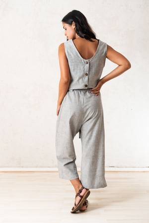 Organic Cotton Jumpsuit Jalina Light Grey from Jyoti - Fair Works