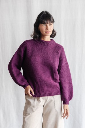 Baby Alpaca Knitted Sweater Lima Berry from Jyoti - Fair Works