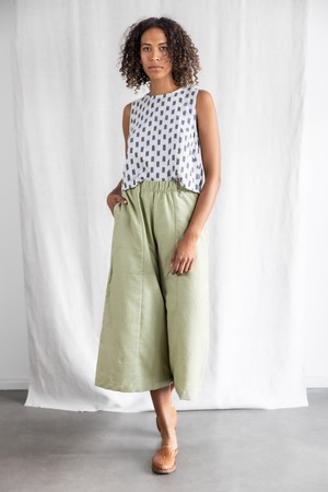 Organic Cotton Culotte Padma Lime Green from Jyoti - Fair Works