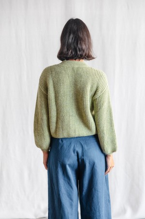 Baby Alpaca Knitted Cardigan Betana Light Green from Jyoti - Fair Works