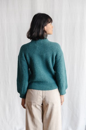 Baby Alpaca Turtleneck Knitted Sweater Suave Ocean from Jyoti - Fair Works