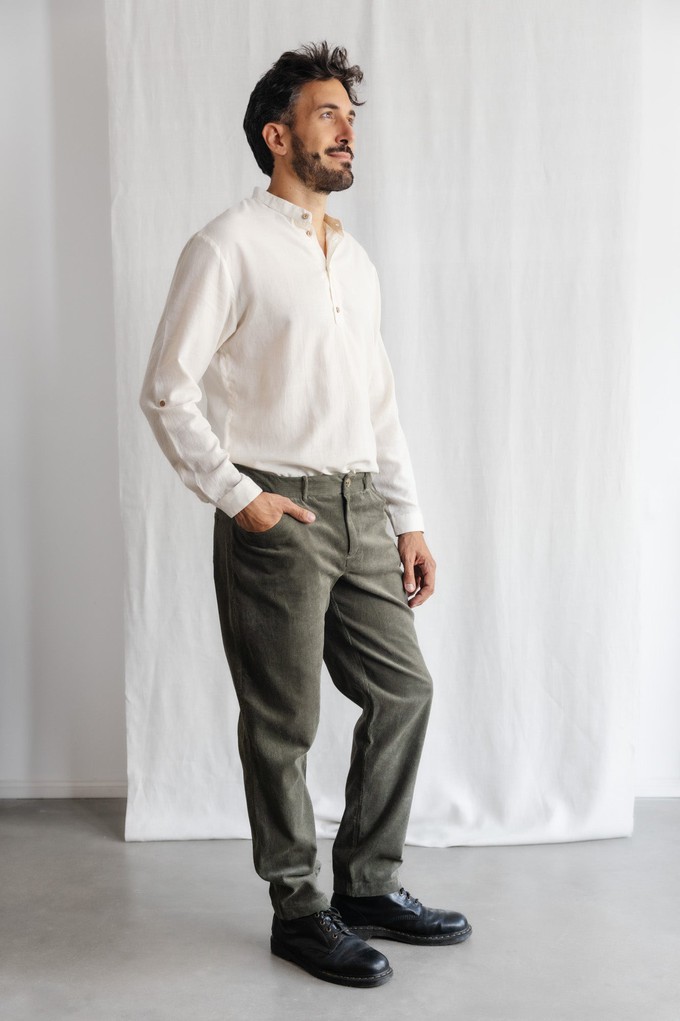 Organic Cotton Corduroy Pants Prakrit Pistachio from Jyoti - Fair Works