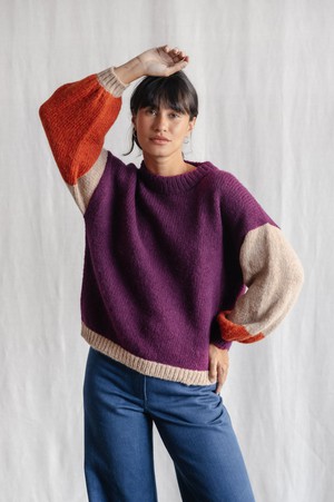 Baby Alpaca Knitted Sweater Lima Colorblock from Jyoti - Fair Works