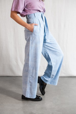 Cotton Highwaist Pants Hamina Light Blue from Jyoti - Fair Works