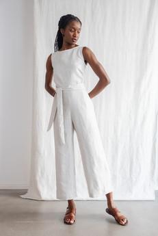 Hemp Jumpsuit Anusha Greige via Jyoti - Fair Works