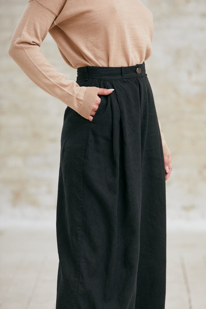 Hemp/Tencel Culotte Awa Black from Jyoti - Fair Works