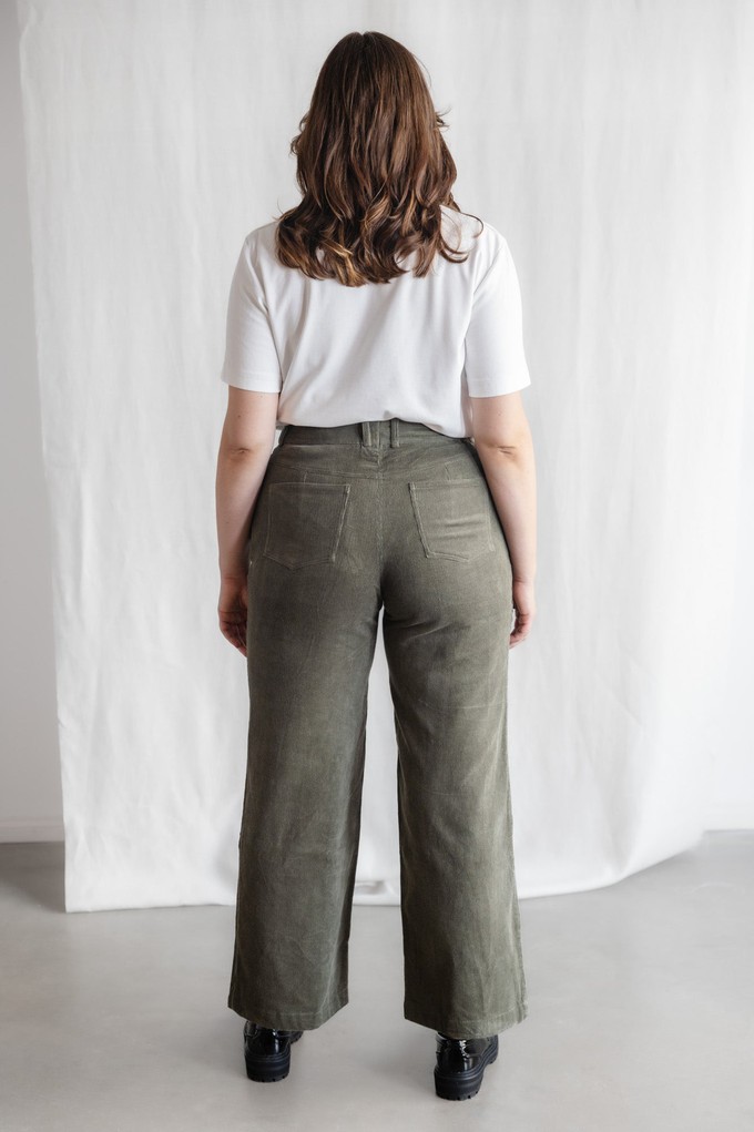 Organic Cotton Corduroy Pants Tushar Pistachio from Jyoti - Fair Works