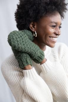 Baby Alpaca Mitten Gloves Cusco Olive via Jyoti - Fair Works