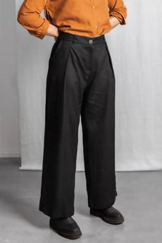 Hemp/Tencel trousers Meghana black via Jyoti - Fair Works