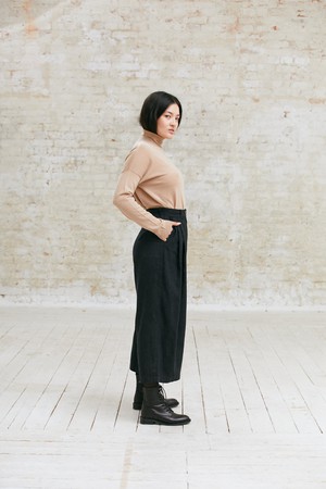 Hemp/Tencel Culotte Awa Black from Jyoti - Fair Works