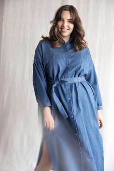 organic cotton denim dress Ananya Denim via Jyoti - Fair Works