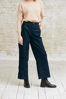 Organic Cotton Corduroy Pants Suhrutam Midnight Blue via Jyoti - Fair Works