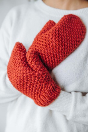 Baby Alpaca Mitten Gloves Cusco Red from Jyoti - Fair Works