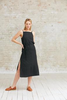 Organic Cotton Dress Renu Ikat Black via Jyoti - Fair Works