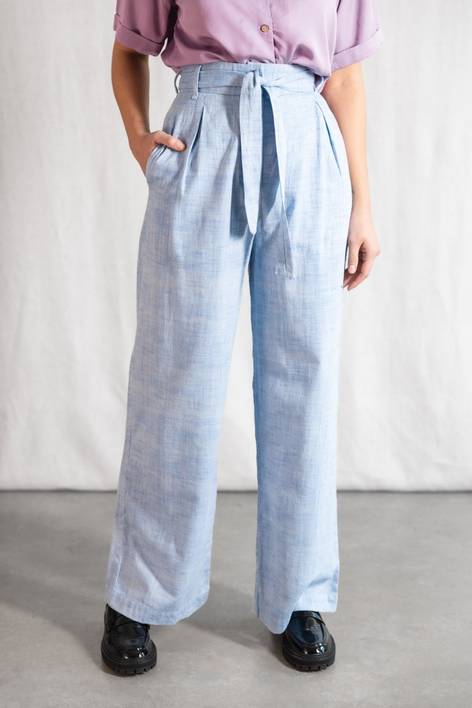 Cotton Highwaist Pants Hamina Light Blue from Jyoti - Fair Works