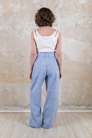 Cotton Highwaist Pants Hamina Light Blue from Jyoti - Fair Works