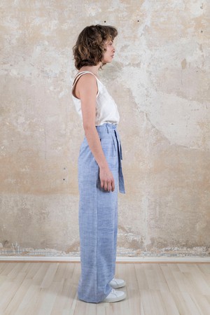 Cotton Highwaist Pants Hamina Light Blue from Jyoti - Fair Works