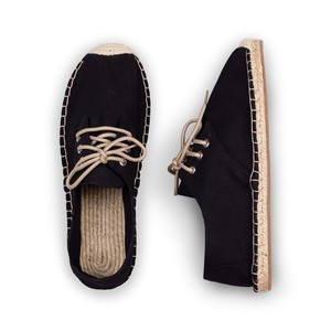 Jet Black Lace Up Espadrilles for Men from Kingdom of Wow!