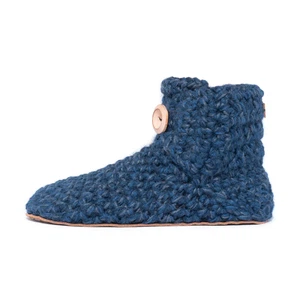 Midnight Blue Bamboo Wool Bootie Slippers from Kingdom of Wow!