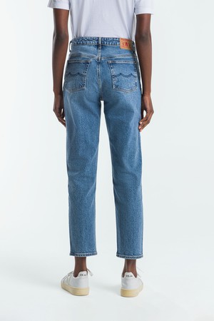 CAROLINE CROPPED STRETCH | ECO XAVIER BLUE MARBLE from Kings of Indigo