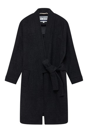 KAIA - Wool Blend Twill Coat Charcoal from KOMODO